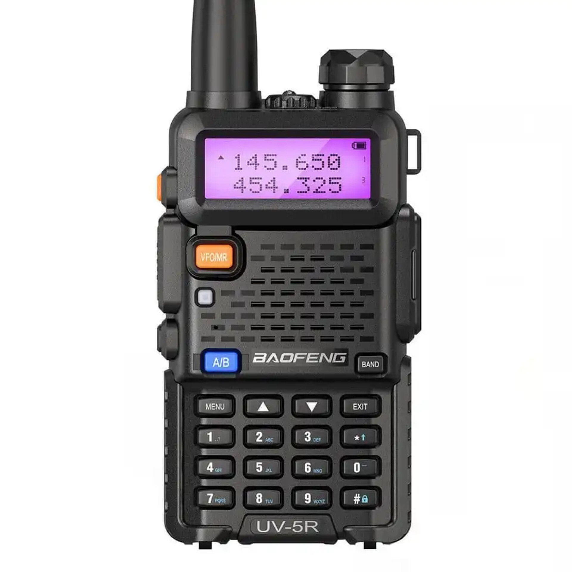 baofeng uv 5r dual band uhf vhf ham radio two way fm walkie talkie black with earpiece__61666